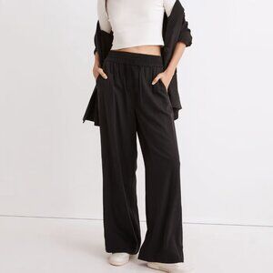 Madewell Drapeweave Carley Wide-Leg Pant - Size S  - Black